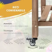 Outsunny Raised Garden Bed Planter Box w/ 8 Grow Grids, Storage Shelf & Lockable Wheels 