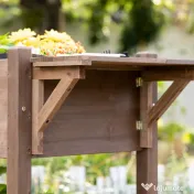 Outsunny Raised Garden Bed Planter Box w/ 8 Grow Grids, Storage Shelf & Lockable Wheels 