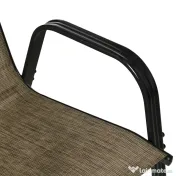Outsunny Set 6 Piese Scaune de Gradina cu Cotiere, Scaune de Exterior Stivuibile din Metal si Tesatura Respirabila, Maro | Aosom Romania