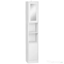 Dulap Înalt Kleankin pentru Baie cu Oglindă și Rafturi Reglabile, Spațiu de Depozitare Eficient, Design Elegant | Aosom Romania