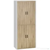 Homcom Dulap de Depozitare 4 Usi si 4 Rafturi Reglabile 80x40x182 cm⁠ – Crem/Alb 