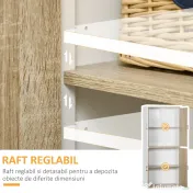 Homcom Dulap de Depozitare 4 Usi si 4 Rafturi Reglabile 80x40x182 cm⁠ – Crem/Alb 