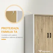 Homcom Dulap de Depozitare 4 Usi si 4 Rafturi Reglabile 80x40x182 cm⁠ – Crem/Alb 