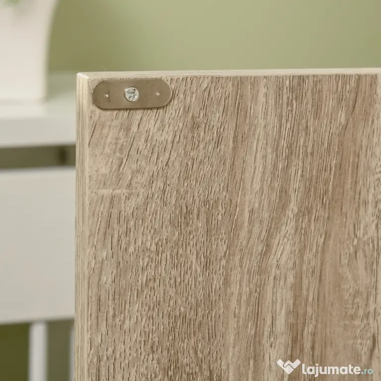 HOMCOM Dulap pentru Bucătărie cu 4 Rafturi Reglabile, 4 Uși și Dispozitiv Anti-Răsturnare, 80x40x182 cm, Lemn Natural | Aosom Romania