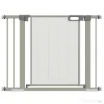 PawHut Barieră Extensibilă pentru Câini cu Închidere Automată din Oțel și ABS, 75-103x76 cm, Gri | Aosom Romania