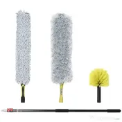 HOMCOM Kit de Curățare cu Stâlp Telescopic 3,5m și Cap Pliabil, Microfibră pentru Praf | Aosom Romania