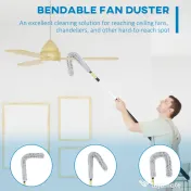 HOMCOM Kit de Curățare cu Stâlp Telescopic 3,5m și Cap Pliabil, Microfibră pentru Praf | Aosom Romania
