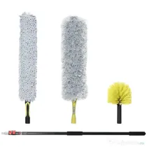 HOMCOM stergator Telescopic 3.5 m – Cap Pliabil Microfibra pentru Praful inalt