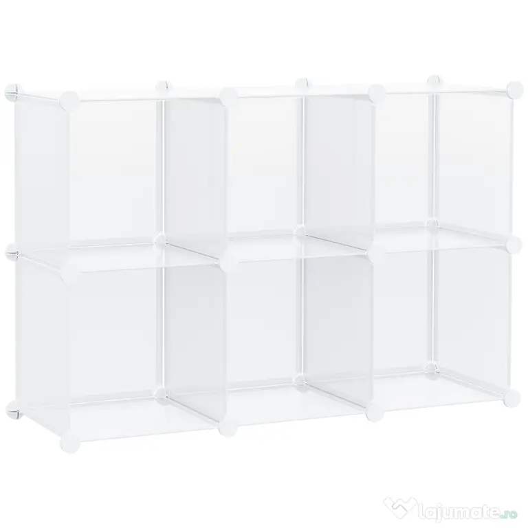 HOMCOM Dulap Modular pentru Pantofi, Transparent, 94,5x32x162cm, Soluție Ideală pentru Organizare | Aosom Romania