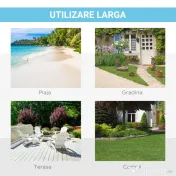 Outsunny Cort de Plajă cu Ferestre și Uşă cu Fermoar, 220x173x120 cm, Albastru Deschis | Aosom Romania 