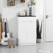 Homcom Dulap Pantofi Slim 60×32×100 cm – 12 Perechi, Rafturi & Sertar 