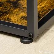 HOMCOM Bibliotecă Mobilă cu 7 Nivele din Lemn și Oțel în Stil Industrial, 83x34x180 cm, Maro 