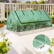 Outsunny Seră Mică cu 2 Ferestre Laterale și Fereastră Centrală, din Oțel, PE și PP, 240x90x90 cm, Verde 