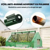 Outsunny Seră Mică cu 2 Ferestre Laterale și Fereastră Centrală, din Oțel, PE și PP, 240x90x90 cm, Verde 