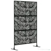 Outsunny Paravan Exterior cu 2 Picioare din Oțel, pentru Exterior și Grădină, 122x45x198 cm, Negru | Aosom Romania