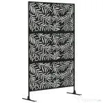 Outsunny Paravan Exterior cu 2 Picioare din Oțel, pentru Exterior și Grădină, 122x45x198 cm, Negru