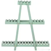 Outsunny Suport pentru plante din lemn de brad cu 3 niveluri pentru interior si exterior, 76x26x76cm, verde deschis