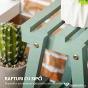 Outsunny Suport pentru plante din lemn de brad cu 3 niveluri pentru interior si exterior, 76x26x76cm, verde deschis