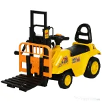HOMCOM Masina de constructii pentru copii, Tractorul de plimbare cu depozitare sub scaun, roti cu banda de rulare