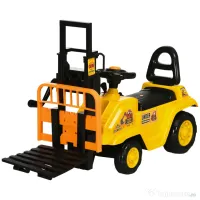 HOMCOM Tractor Jucărie pentru Copii cu Spațiu de Depozitare Sub Scaun, Roți cu Bandă de Rulare, Design Realist, Verde și Negru | Aosom Romania 