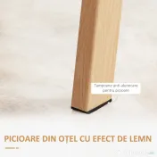 HOMCOM Masa de sufragerie dreptunghiulara pentru max 4 persoane, din otel cu blat din sticla securizata, pentru bucatarie, sufragerie si living, 150x75x76 cm 