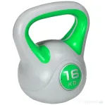 SPORTNOW Kettlebell 16kg din PU cu nisip si baza plata, maner practic 26x18x32 cm, Verde
