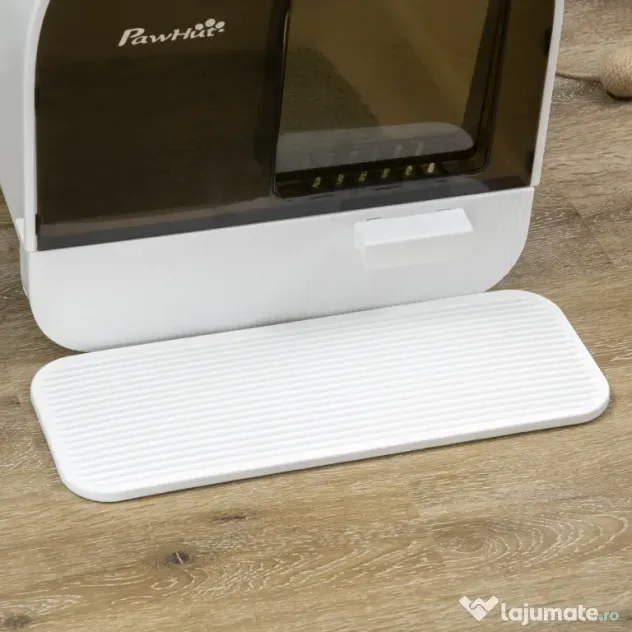 Letiera pentru pisici inchisa cu filtru, tava detasabila, PP, Alb si Negru 43x44x47cm PawHut | Aosom Romania
