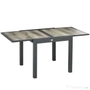 Outsunny Masă de Grădină Extensibilă pentru 6 Persoane din Plastic și Aluminiu, 80/160x80x75 cm, Bej 