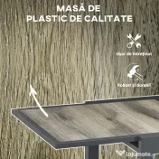 Outsunny Masă de Grădină Extensibilă pentru 6 Persoane din Plastic și Aluminiu, 80/160x80x75 cm, Bej 