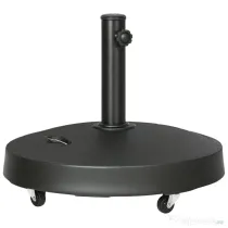 Outsunny Bază Umbrelă 23.5kg cu Manivele și Roți Blocabile, Suport din Rășină/Oțel, Ø53x41 cm, Negru | Aosom Romania
