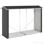Outsunny Legnaia con Struttura in Acciaio Galvanizzato e Base rialzata, 240x 86x160cm, Nero