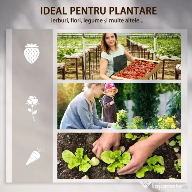 Outsunny Set 5 Jardiniere Modulare de Exterior din Lemn de Brad, pentru Grădinărit și Decor, Natural | Aosom Romania