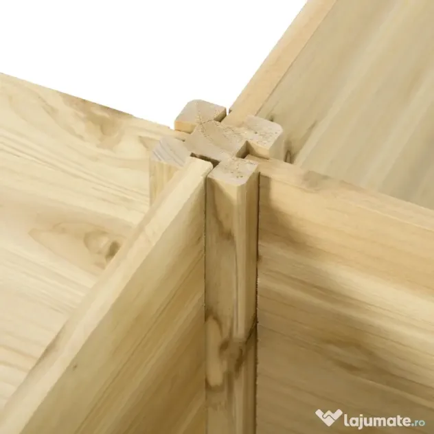 Outsunny Set 5 Jardiniere Modulare de Exterior din Lemn de Brad, pentru Grădinărit și Decor, Natural | Aosom Romania
