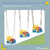 Outsunny Leagăn Copii 3 în 1 pentru Interior și Exterior, Frânghie Reglabilă și Centură de Siguranță, Vârsta 9-36 Luni, Albastru 