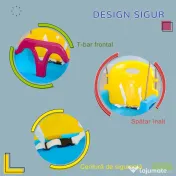 Outsunny Leagăn Copii 3 în 1 pentru Interior și Exterior, Frânghie Reglabilă și Centură de Siguranță, Vârsta 9-36 Luni, Albastru 
