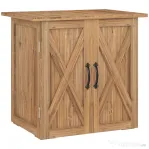 Outsunny Căsuță de Grădină din Lemn cu 2 Uși și Mânere în Stil Rustic, 77x55x72 cm, Maro