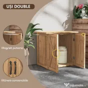Outsunny Dulap de Exterior din Lemn cu 2 Uși, Căsuță de Grădină pentru Unelte cu Acoperiș Impermeabil, 77x55x72 cm, Maro | Aosom Romania