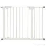 PawHut Poartă pentru Câini de Talie Mică și Medie cu Dublă Încuietoare și Închidere Automată, 76-103x4.2x77 cm, Alb | Aosom Romania