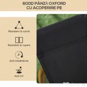 Outsunny Set 2 Scaune de Camping și Plajă Pliabile cu Cotiere, 54x59x78 cm, Negru | Aosom Romania