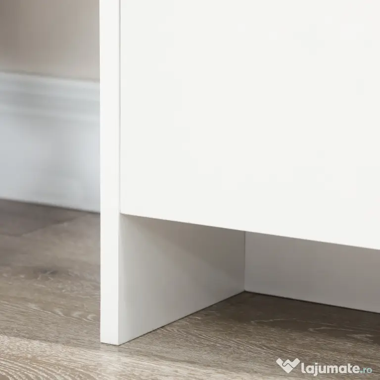 HOMCOM Bufet Modern cu 12 Rafturi, PAL, pentru Bucătărie, Sufragerie, Hol, 120x35x85 cm, Alb, Spațiu Amplu de Depozitare | Aosom Romania