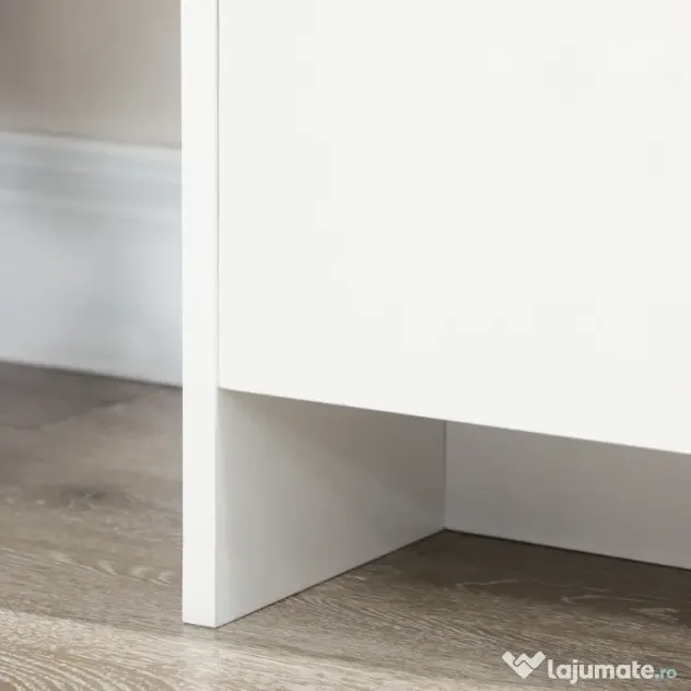 HOMCOM Bufet Modern cu 12 Rafturi, PAL, pentru Bucătărie, Sufragerie, Hol, 120x35x85 cm, Alb, Spațiu Amplu de Depozitare | Aosom Romania