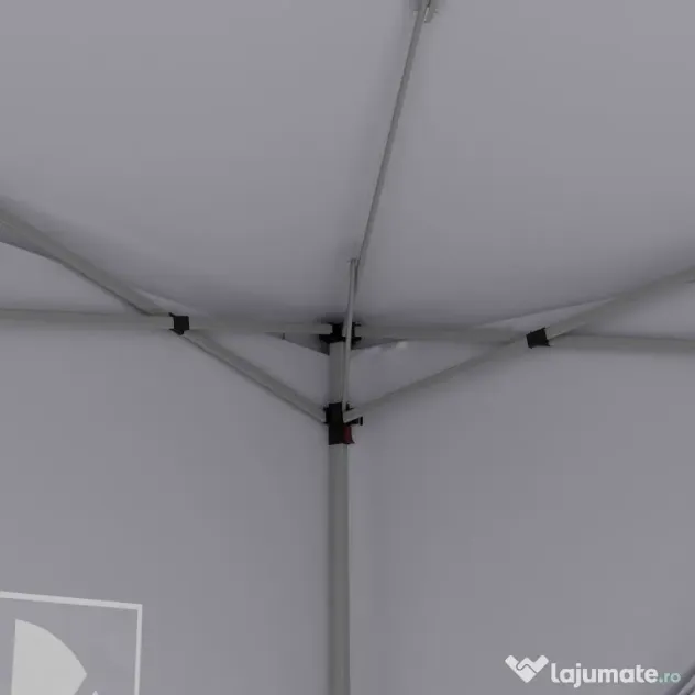 Outsunny Cort Impermeabil 3x3m Grădină, Panouri Laterale Pliabile, Oțel Oxford, Alb | Aosom Romania