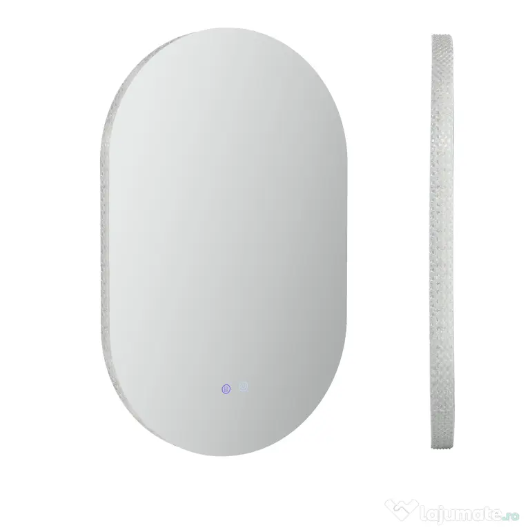 kleankin Oglindă de Perete cu Lumină LED în 3 Culori și Funcție Anti-Aburire, 81x51x4.5 cm, Transparent | Aosom Romania