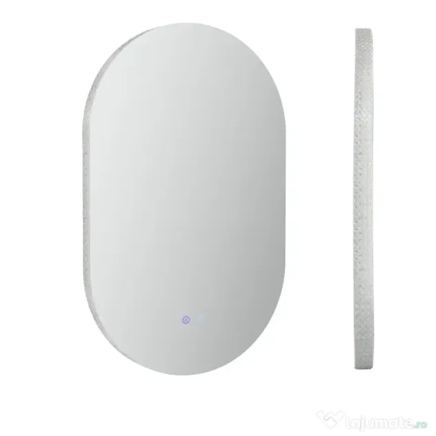 kleankin Oglindă de Perete cu Lumină LED în 3 Culori și Funcție Anti-Aburire, 81x51x4.5 cm, Transparent | Aosom Romania