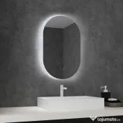 kleankin Oglindă de Perete cu Lumină LED în 3 Culori și Funcție Anti-Aburire, 81x51x4.5 cm, Transparent | Aosom Romania
