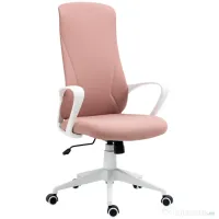 Vinsetto Scaun de birou ergonomic și căptușit, cu înălțime ajustabilă și balans, 62x56x110-119,5 cm, roz | Aosom Romania 