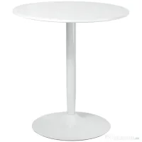 Masa rotunda HOMCOM, baza din otel, suport antiderapant Φ70x75cm, MDF si Otel, Alb | Aosom Romania 