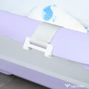 ZONEKIZ Cadita Pliabila pentru Copii 0-6 Ani cu Perna si Organizatoare, 83x48x23.5cm, Violet/Alb | Aosom Romania 
