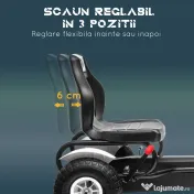 HOMCOM Kart cu Pedale pentru Copii 5-12 Ani cu Scaun Reglabil, Anvelope Gonflabile, Frână de Mână, Design de Curse, Alb și Negru | Aosom Romania 