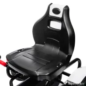 HOMCOM Kart cu Pedale pentru Copii 5-12 Ani cu Scaun Reglabil, Anvelope Gonflabile, Frână de Mână, Design de Curse, Alb și Negru | Aosom Romania 